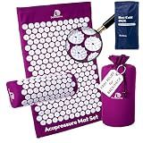 DoSensePro Acupressure Mat & Pillow Set – Extra-Long 29” Acupressure Therapy for Back & Neck Pain Relief, Sciatica, Stress Relief & Sleep Support Includes Carry Bag & Hot/Cold Pack (Purple)