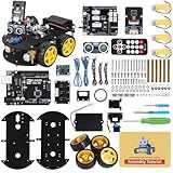 ELEGOO UNO R3 Smart Robot Car Kit V4 for Arduino Robotics for Kids Ages 8-12 12-16 STEM Science Kits Coding Gifts for 8 9 10 11 12 13 14 15 16 Year Old Boys Girls Teens Cool Engineering Building Toys