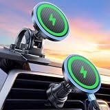 Estbuc 2-in-1 15W Magsafe Car Mount Charger, Magnetic Wireless Car Charger