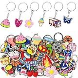 PPXMEEUDC 40PCS Cartoon Keychain Charms Bulk Key Chains Cute Charms for Classroom Prizes and Party Favors
