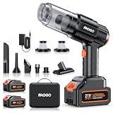 FAOGO Car Vacuum Portable Cordless, 50000Pa High Power Brushless Motor, Rechargeable Handheld Vacuum with 2 Batteries & Charger, 6-in-1 Vacuum Cleaners for Home, Pet Hair & Keyboard, Ink Black