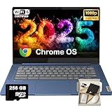 Lenovo IdeaPad Slim 3 Chromebook - 14'' Full HD (1920 x 1080) Display • 8-Core MediaTek Kompanio 520 CPU • 4GB RAM • 64GB eMMC & 256GB Micro SD Card • Wi-Fi 6 • for Business Student • Chrome OS • Blue