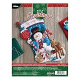 Bucilla 86707 Felt Applique Stocking Kit, 18", Santa Stop Here,