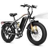 ESKUTE M300F Electric Bike for Adults, 52V 20.8Ah Long Range Battery, 33MPH Fast Ebike 1200W Motor, 20" x 4" Fat Tire Electric Mountain Bike for Men Women, Full Suspension, Commute, Off-Road