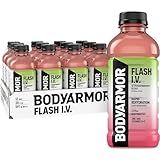 BODYARMOR Flash I.V. Electrolyte Beverage, Strawberry Kiwi, Hydration Drink with Coconut Water For Rapid Rehydration, Post Workout Recovery, 20 Fl Oz (Pack of 12)