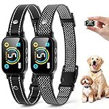 2 Pack Bark Collar, Smart Dog Bark Collar for Large Medium Small Dogs, Rechargeable Ultra-Light Training Collar with Beep Vibration, Anti Barking Device with 5-Level Sensitivity (Black)