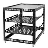 Tecmojo 12U Open Frame Network Rack for IT & AV Gear, AV Rack Floor Standing or Wall Mounted,with 2 PCS 1U Rack Shelves & Mounting Hardware,Network Rack for 19" Networking,Audio and Video Device