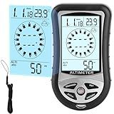 Digital Altimeter, Digital Compass, Hiking Thermometer, Timer & Backlight, 8 in 1 Hand-Hold Barometer for Mountaineering Outside 2300 to 29500FT 1100MBAR, 300mbar to 1100mbar