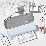 Gloryang Inkless Portable Printer for Travel, Wireless Thermal Printer Supports 8.5" x 11" US Letter Size, Bluetooth Machine Includes Carry Case and 3 Rolls of Thermal Paper Kit, Blue