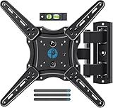 Pipishell Full Motion TV Wall Mount for 26-65 inch Flat or Curved TVs up to 77 lbs, TV Bracket Wall Mount with Articulating Arms, Extension, Tilt, Swivel, Leveling, Max VESA 400x400mm, PIMF7