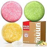Ginger Rosemary & Rice Water Shampoo Bar Pack 3 - Hair Growth, Thickening, Strengthening, Anti Hair Loss, Volumize & pH Balanced - Sulfate & Silicone Free For All Hair Type