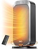 Dreo Quiet Space Heaters for Indoor Use, 1500W Electric Heater with Remote, PTC Ceramic Heater with Thermostat, 12H Timer, 70° Oscillation, Digital Display, Fast Safety Room Heater for Bedroom Office