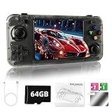 Forlarme R36H Retro Handheld Gaming Console - Equipped with Open Source Linux System,Over 20,000 Classic Games, 64GB TF Card, 3.5 - Inch IPS Screen Portable Handheld Console, Gifts for Adult (Black)