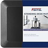 FEATOL Anti Fatigue Mat for Standing, 9/10 Extra Thick Ergonomic Standing Desk Mat, Comfort Memory Foam Standing Mat at Home,Office All Day (20" x 32", Black, 1PC)