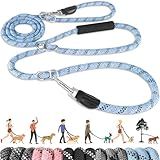 Lukovee Hands Free Dog Leash, 10FT Adjustable Training Lead 1/2 Inch Nylon Heavy Duty Lead No Pull for Large Medium Dogs, Tangle Free Reflective Waist-Leash for Walking Running, Blue