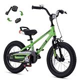 Royalbaby Freestyle EZ Toddlers Kids Bike, Easy Learn Balancing to Biking, 12 Inch Balance & Pedal Bicycle, Instant Assembly Boys Girls Ages 2-4 Years, 12" Green