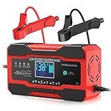 YONHAN Battery Charger 10-Amp 12V and 24V Fully-Automatic Smart Car Battery Charger, Battery Maintainer Trickle Charger, and Battery Desulfator with Temperature Compensation