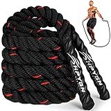 HPYGN Weighted Heavy Skipping/Jump Rope 9.2ft 2.8LB for fitness, Exercise, boxing Gym Training, Home Workout, Improve Strength and Building Muscle, Total Body Workout Equipment for Men