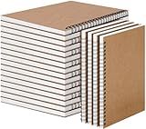 CACASO 20 Pcs Spiral Notebooks A5 Lined Spiral Notebooks, Brown Kraft Softcover Journals 60 Sheets Each, College Ruled Notebooks for Work, Study, Notes Taking, Bulk Pack
