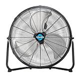 Tornado 20 Inch High Velocity Metal Floor Fan, 3-Speed Powerful Cooling for Industrial, Commercial, and Home Spaces, 120°Tilt, 6.0 FT Cord - UL safety Listed, Black
