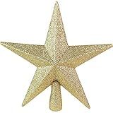 Ornativity Glitter Star Tree Topper - Christmas Gold Decorative Holiday Bethlehem Star Ornament
