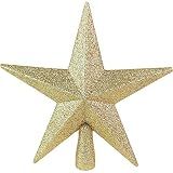 Christmas Glitter Star Tree Topper - Gold Holiday Decor Bethlehem Ornament