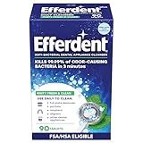 Efferdent Denture Cleaner Tablets – Dental Appliances, Aligners, Mouth Guard, and Retainer Cleaner Tablets, Minty Fresh & Clean, 90 Count