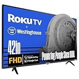 Westinghouse Roku TV - 42 Inch Smart TV, 1080P FHD Television with Wi-Fi Connectivity and Mobile App, Flat Screen, Bluetooth, Compatible with Apple AirPlay, Alexa and Google Assistant