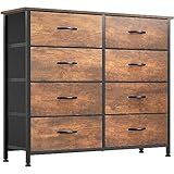 YITAHOME 8 Drawers Fabric Dresser, Furniture Storage Tower Cabinet, Organizer for Bedroom, Living Room, Hallway, Closet, Sturdy Steel Frame, Wooden Top, Easy-to-Pull Fabric Bins