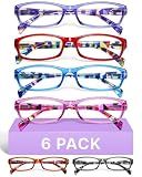 Gaoye 2.5 Reading Glasses for Women, 6 Pack Fashion Readers, Spring Hinge Eye Glasses, Blue Light Reading Glasses