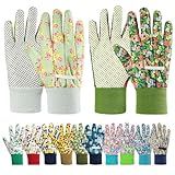 Ainiv Floral Gardening Gloves for Women/Ladies, 2 Pairs Non-Slip Grip Garden Work Gloves, Comfortable Thorn Proof Garden Gloves for Farm, Yard, Pruning, Outdoor Multi-Purpose(Universal Size)
