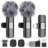 PoP voice USB C Mini Wireless Lavalier Microphone for iPhone/Android, Lapel Mic with Noise Reduction, Lav Mic for Video Recording, Tiny Microphone Content Creator Interview for Tiktok, YouTube, Vlog