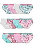 Fruit of the Loom Toddler Girls' Tag-Free Cotton Underwear, Hipster-12 Pack-Assorted Colors, 4-5T