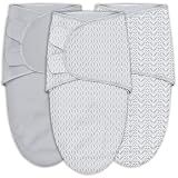 SWEET DOLPHIN 3-Pack Baby Swaddle Sleep Sacks - Newborn Swaddle Blanket with Soft Cotton - Ergonomic Wrap for Boys and Girls, 0-3 Months, Grey