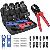 BougeRV Solar Crimper Tool Kit - Crimper, 6 Pairs Connectors, Spanner Wrench for Solar Panel Cable Assembly and Installation