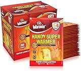 Warmie Super Warmer for Hand and Body, Air Activated, Indoor & Outdoor, Lasting Longer, Wide Coverage, Steady Heating, All Natural & Comfort, 20 Packs