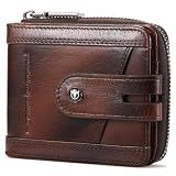 BULLCAPTAIN Genuine Leather Men's Wallet with Zipper T23 (Coffee)
