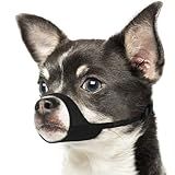 Mayerzon Short Snout Dog Muzzle for Small Medium Dogs, Soft & Sturdy Fabric, Anti Excessive Biting Chewing, Suits Chihuahua Shih Tzu Maltese for Grooming Vet Visits Walk, Allows Drinking(Black, XXS)