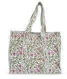 LKGSM RUGS Cotton Tiger Block Print Tote Bag, Indian Handmade Shopping Shoulder Bag, Unisex Market Daily Use (1, Dn10)