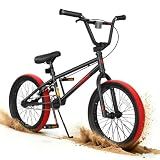 KORIMEFA Freestyle BMX Bike 18 20 inch Kids Boys Girls Trick Bicycle for 6-12 Years Old, Hi-Ten Steel Frame, Beginner-Level to Advanced Riders