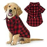 Plaid Dog Shirt Red Buffalo Dog Outfit Soft Casual Pet Clothes for Small Medium Large Dogs Puppy Cats Halloween Thanksgiving Christmas Costumes(XL)