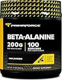 Primaforce Beta Alanine Powder, Unflavored, 200 Grams - Gluten Free, Non-GMO Supplement for Men and Women