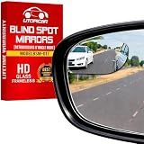 Blind Spot Convex Car Mirror - Rearview Accessories for Car Interior - Automotive Blindspot Mirrors for Larger Image and Improved Traffic Safety (2-Pack)