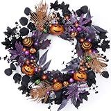 Valery Madelyn 24" Pumpkin Halloween Wreath for Front Door Decor