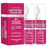 5% Minoxidil Foam for Women Hair Growth: Extra Strength Hair Regrowth Treatment – Revitalize Hair Follicles & Regrow Thicker, Fuller Hair – Hair Loss Solution - 2x60ML