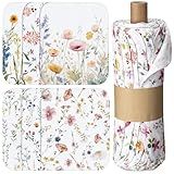 Noveread 36 Pack Reusable Cleaning Cloths Washable Cotton Kitchen Dish Towels for Home, 9.84x11.81in (Wildflowers)