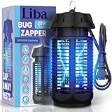 LiBa Electric Bug Zapper, Outdoor & Indoor Insect Killer with Switch – 4000V Powerful Grid, 20W Extra Brightness IPX4 Waterproof Mosquito Repellent Outdoor, Fly Traps for Backyard Patio