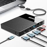 YOTUO 1TB External Hard Drive, USB C Multiport Hub HDD 7-in-1, USB 3.0, SD/TF Card Reader, Docking Station, Multi-Function HDD for Windows, Mac, Android, TV, iPhone 15/16/17, Laptop, Desktop, PC