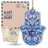 Hamsa Hand Ornament Judaica Gift Jewish Art Star of David Hanukkah Decorations Hamsa Wall Decor Hanukkah Gifts Ornament Car Christmas Decoration Accessory
