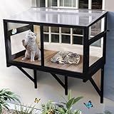 Cat Window Box Window Perch Catio Outdoor Cat Enclosure Bug Proof Wire Grid for Sunbathing Napping Overlooking for Indoor Outdoor Cats1